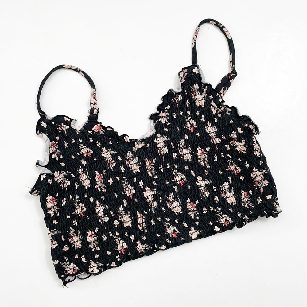 Ivy & Main floral print ruched crop top
